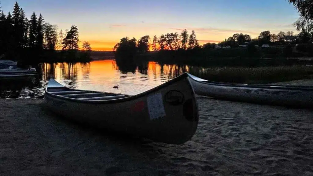 Abendstimmung bei der Erlebniswoche in Schweden